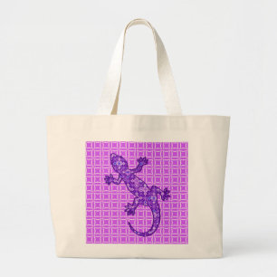 Bolsa Tote Grande Bíblia Tribal Gecko - violeta e ametista roxo