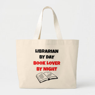 Bolsa Tote Grande Bibliotecário por Letra do Livro do Dia pela Noite