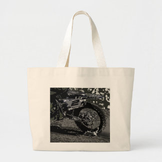 Bolsa Tote Grande Bicicleta de diafragma (preto e branco)
