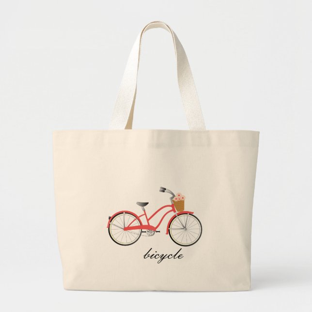 Bolsa Tote Grande Bicicleta Vermelha (Frente)