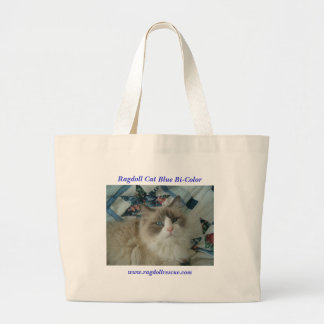 Bolsa Tote Grande Bicolor azul do gato de Ragdoll
