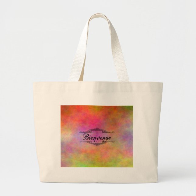 Bolsa Tote Grande Bienvenue colorido (Frente)