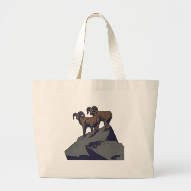Bolsa Tote Grande Bighorn Sheep American West Willife (Frente)