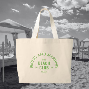 Bolsa Tote Grande Bikinis Verdes E Martinis O Clube da Praia Persona