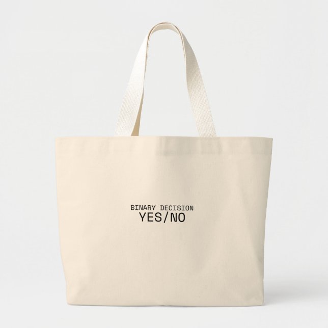 Bolsa Tote Grande Binary Decision Yes No Minimalist Jumbo Tote Bag (Frente)