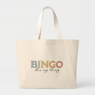 Bolsa Tote Grande BINGO, é a minha coisa - Pastel