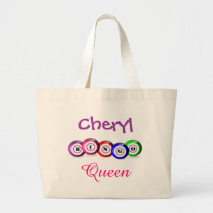Bolsa Tote Grande Bingo Queen Bingo Balls Design