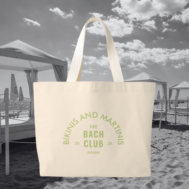Bolsa Tote Grande Biquínis Verdes E Martinis O Clube de Bach Persona (Criador carregado)