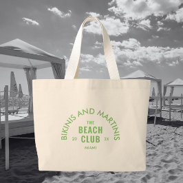 Bolsa Tote Grande Biquínis Verdes e Martinis The Beach Club Personal