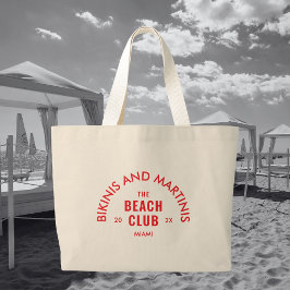 Bolsa Tote Grande Biquínis Vermelhos E Martinis O Clube de Praia Cus
