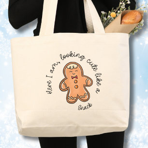 Bolsa Tote Grande Biscoito de Pão de Natal