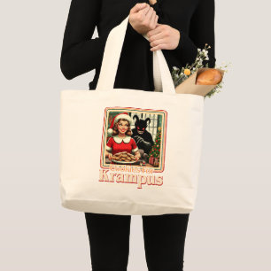 Bolsa Tote Grande Biscoito Para O Krampus Feliz Natal Krampus Horror