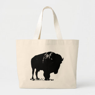 Bolsa Tote Grande Bison Buffalo, Pop de Arte Negra