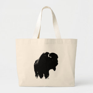 Bolsa Tote Grande Bison Buffalo, Pop de Arte Negra