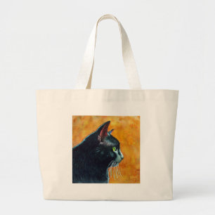 Bolsa Tote Grande Black Cat in Profile, Tickles