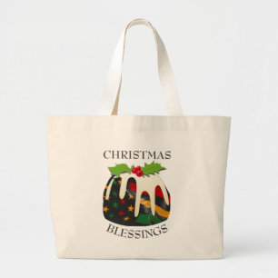 Bolsa Tote Grande Black History USA Flag CHRISTMAS PUDDING