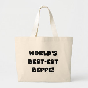 Bolsa Tote Grande Black Text Best Beppe T-shirts e presentes