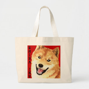 Bolsa Tote Grande Bloco da cor de Shiba Inu