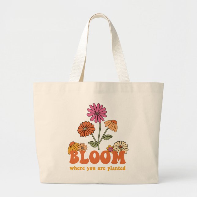 Bolsa Tote Grande Bloom onde você está plantado (Frente)