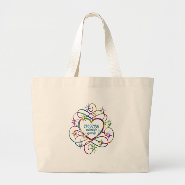 Bolsa Tote Grande Bloquear faz a vida brilhar (Frente)