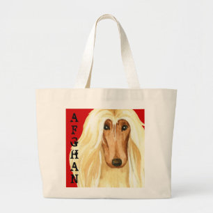 Bolsa Tote Grande Bloqueio de Cores de Hound Afegão