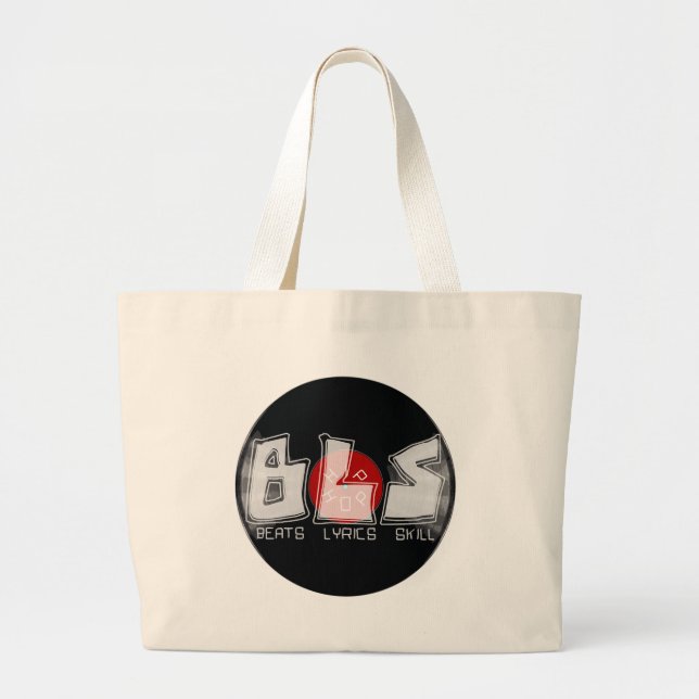 Bolsa Tote Grande BLS bate em letras hIP HOP (Frente)