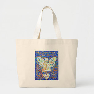 Bolsa Tote Grande Blue e Dourado Cancer Angel Bag