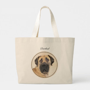 Bolsa Tote Grande Boerboel Pintura Vermelha Mastiff Pet Art