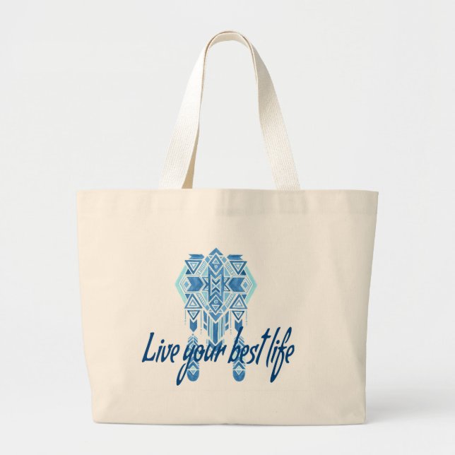 Bolsa Tote Grande Boho Best Life (Frente)
