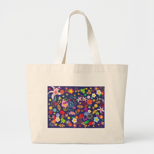 Bolsa Tote Grande Boho floral (Frente)