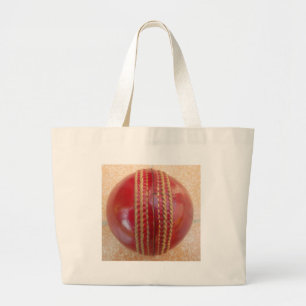 Bolsa Tote Grande Bola de Críquete Vermelho Incrível
