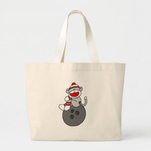 Bolsa Tote Grande Boliche do macaco da peúga