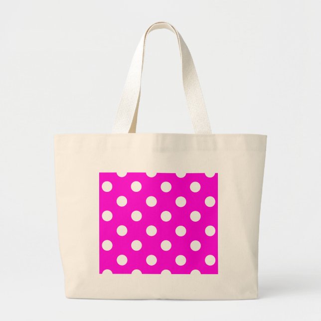 Bolsa Tote Grande Bolinhas magenta #FF00DC (Frente)