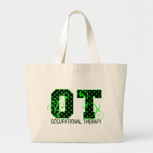 Bolsa Tote Grande bolinhas verdes e pretas do ot