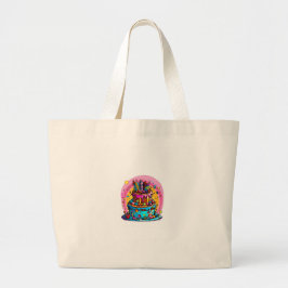Bolsa Tote Grande Bolo de aniversário, bolo de aniversário feliz, co