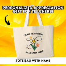 Bolsa Grande de Flores Personalizada Professora Or