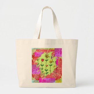 Bolsa Tote Grande Bolsa Grande - Floral Amostra de Tinta