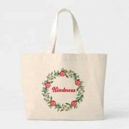 Bolsa Tote Grande Bolsa Grande Rosa Floral e Romã Kindness