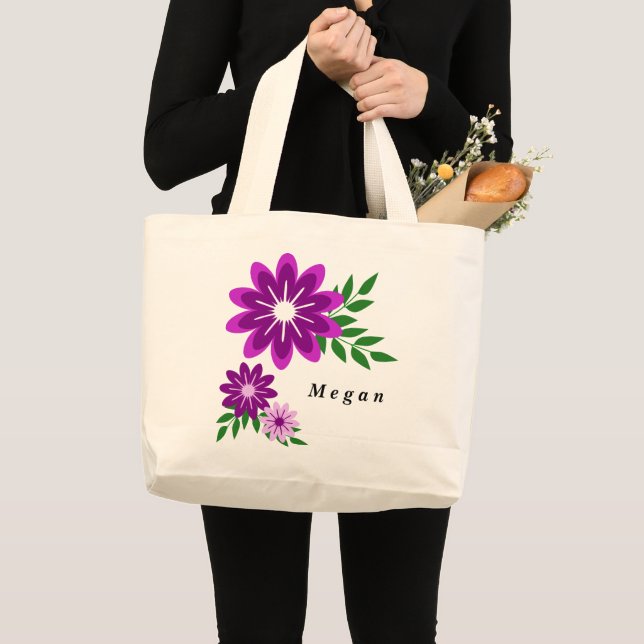 Bolsa Tote Grande Bolsas de design floral (Frente (produto))