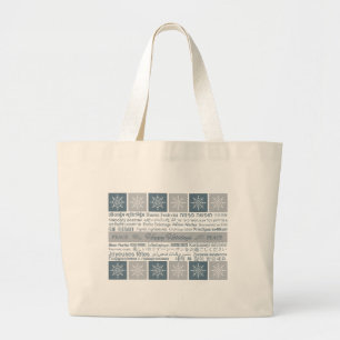 Bolsa Tote Grande Bolsas de feriados felizes multilíngues