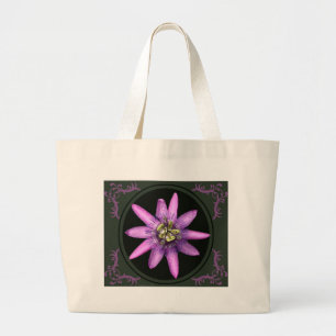 Bolsa Tote Grande Bolsas Gráficas de Flor de Paixão
