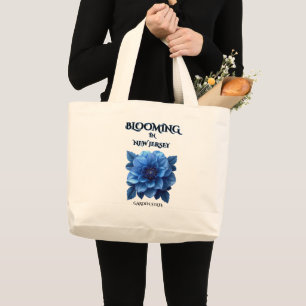 BOLSA TOTE GRANDE BOLSAS GRANDES FLORAIS AZUIS DAHLIA NEUTRO
