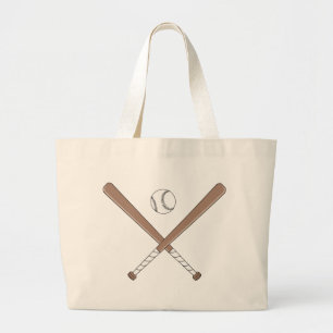 Bolsa Tote Grande Bolsas personalizáveis de Bat e Ball Baseball