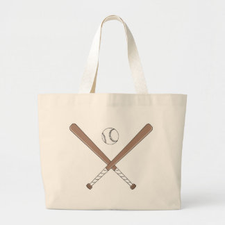 Bolsa Tote Grande Bolsas personalizáveis de Bat e Ball Baseball