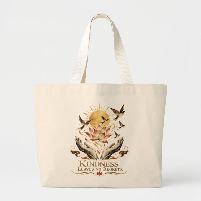 Bolsa Tote Grande Bondade Não Deixa Arrependimentos Dhammapada (Frente)
