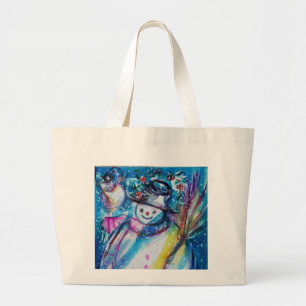 Bolsa Tote Grande BONECO DE NEVE COM estação do inverno da CORUJA