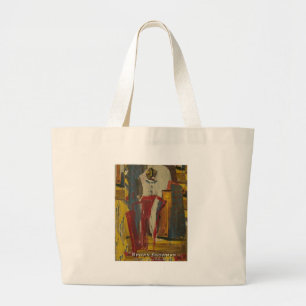 Bolsa Tote Grande boneco de neve marrom
