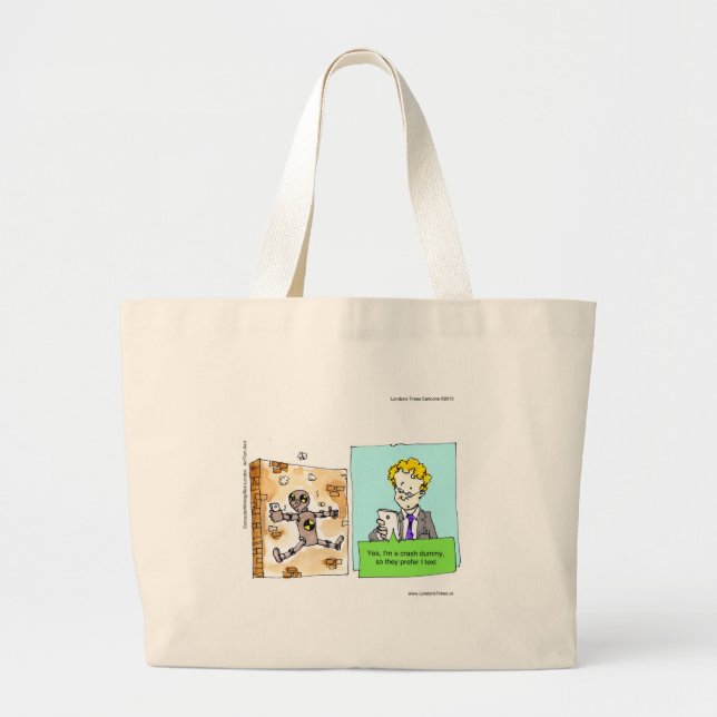 Bolsa Tote Grande Boneco de Teste de Colisão Engraçado (Frente)
