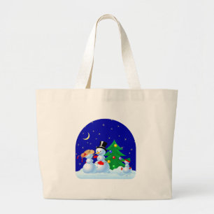 Bolsa Tote Grande Bonecos de neve da dança