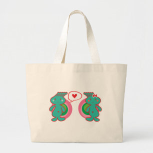 Bolsa Tote Grande Bonita Diversão de Cartoon Engraçado Engraçado
